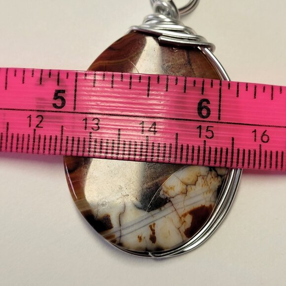 Amber Colored Agate Gemstone Pendant - Picture 8 of 11